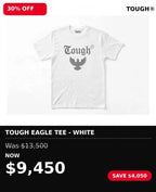Tough logo color printed white tshirts