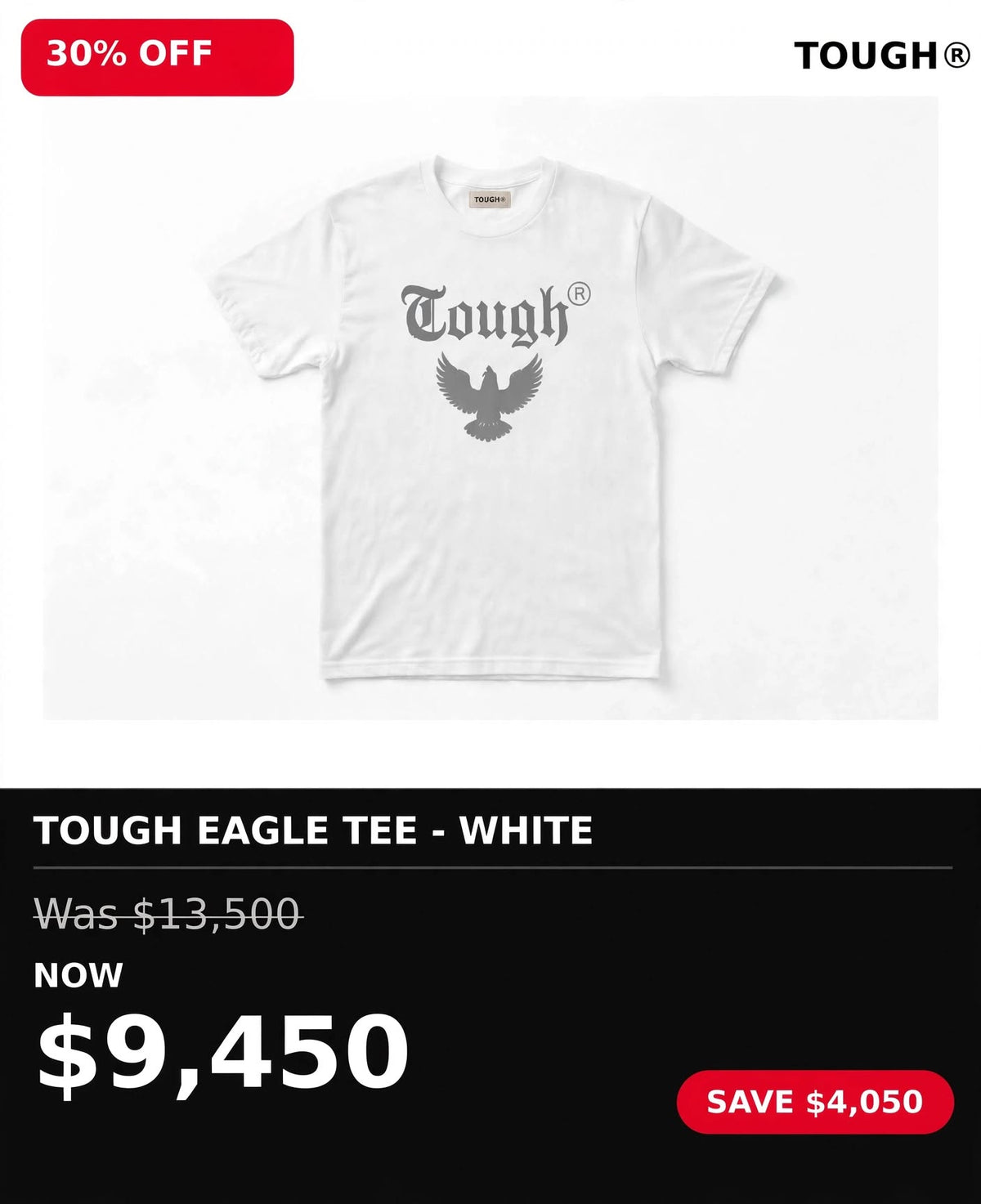 Tough logo color printed white tshirts
