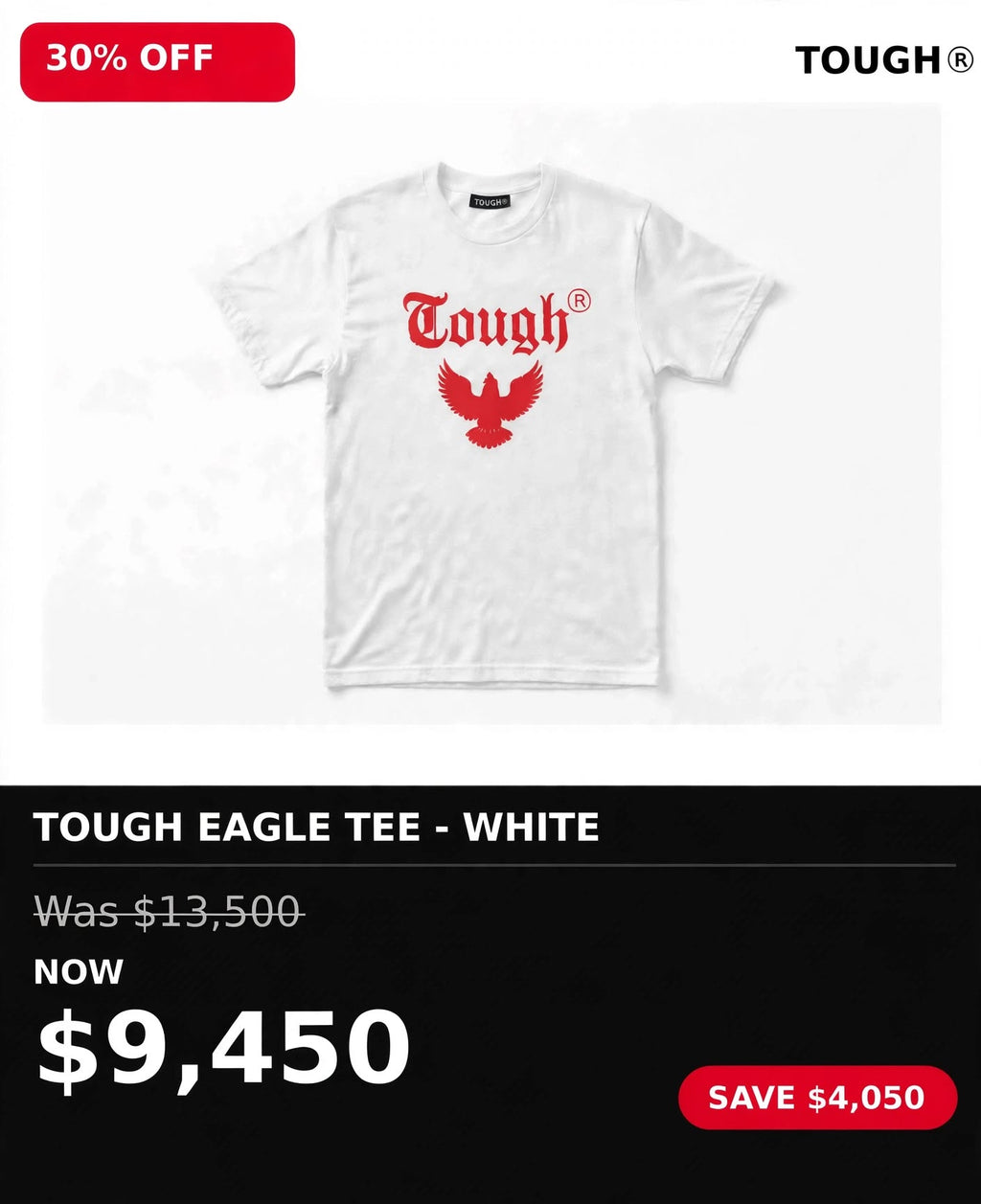 Tough logo color printed white tshirts