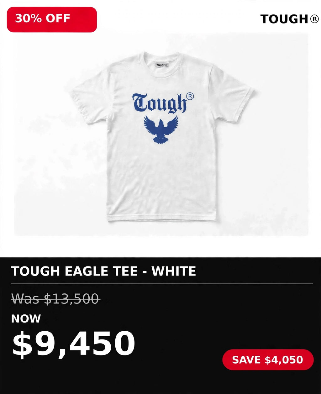 Tough logo color printed white tshirts