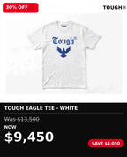 Tough logo color printed white tshirts