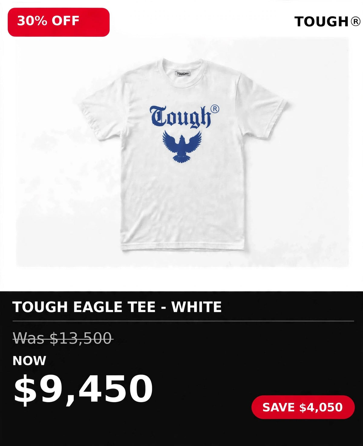 Tough logo color printed white tshirts