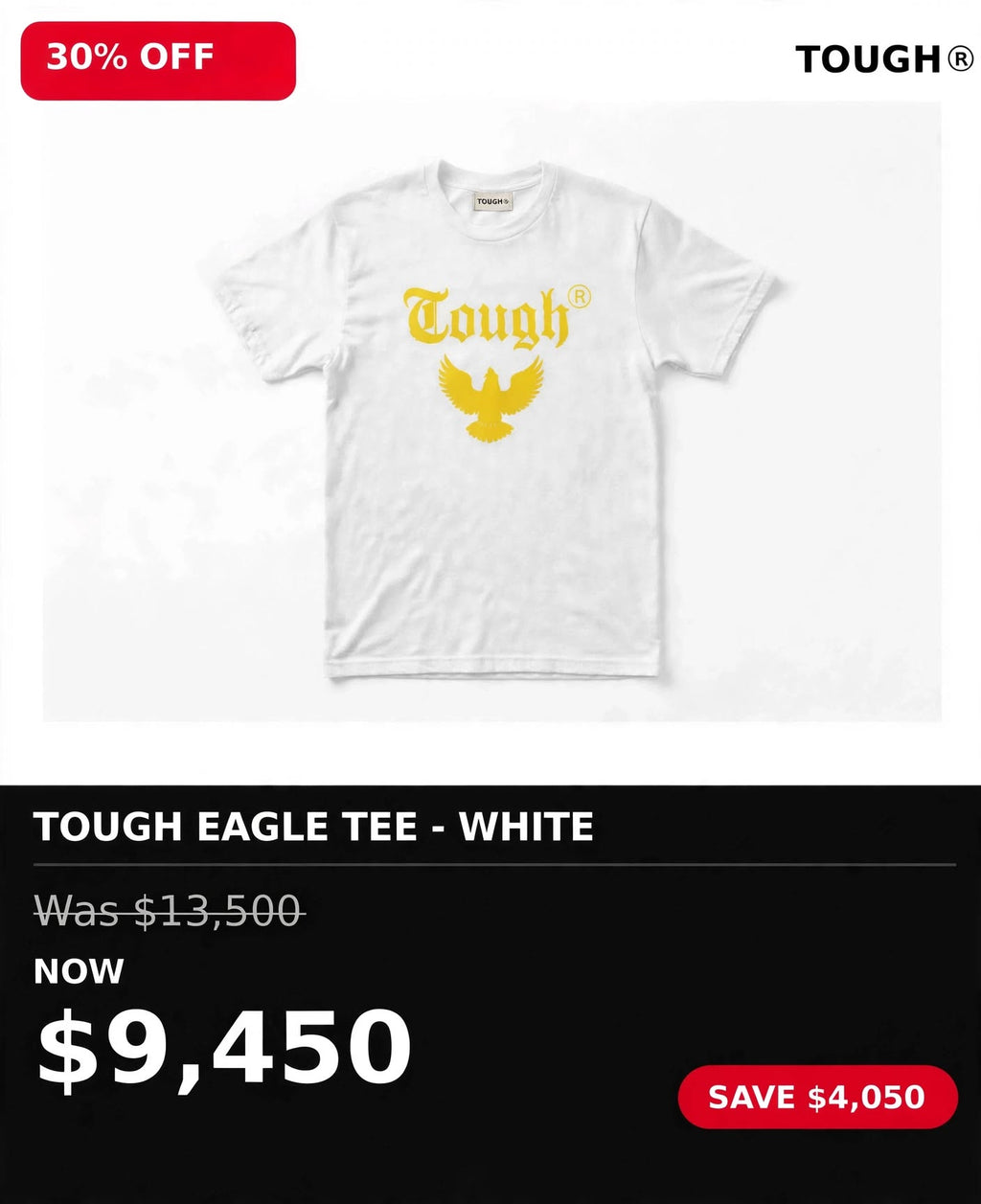 Tough logo color printed white tshirts