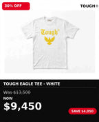 Tough logo color printed white tshirts