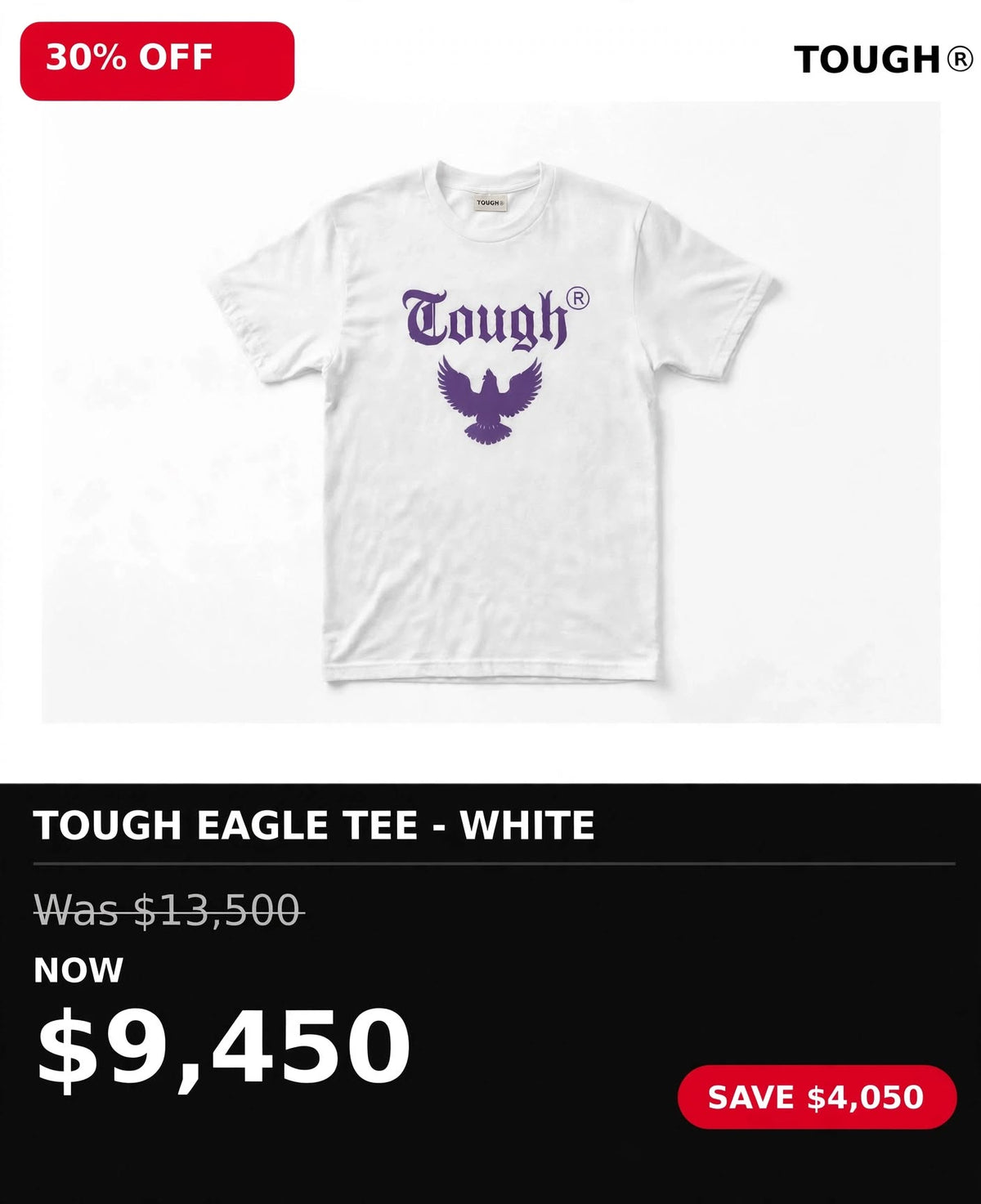 Tough logo color printed white tshirts