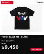 Tough  printed color logo tshirts (black)