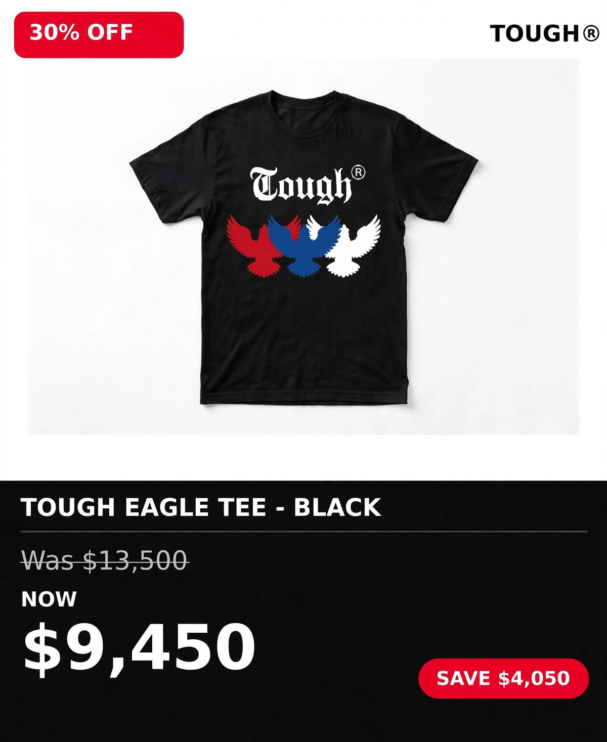 Tough  printed color logo tshirts (black)
