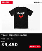 Tough  printed color logo tshirts (black)