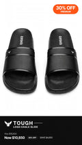 Mens Tough luxury style black slides/slipper