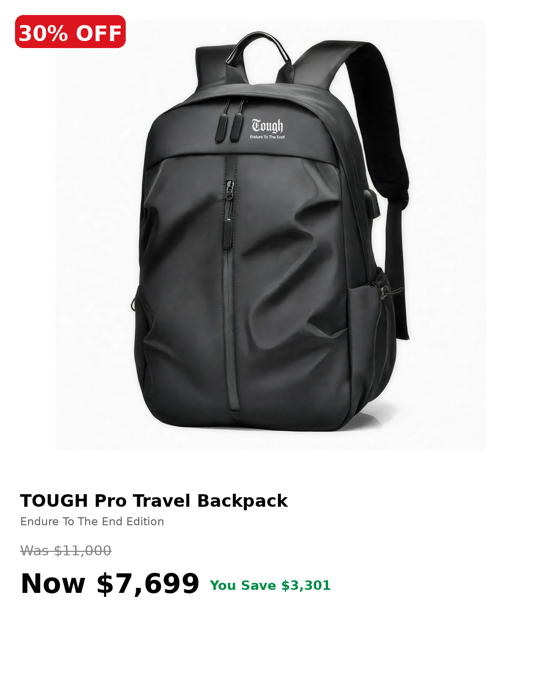 Tough pro travel backpack