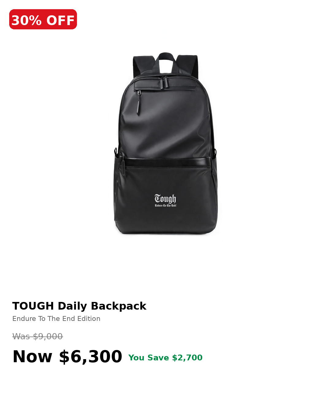Tough daily backpack