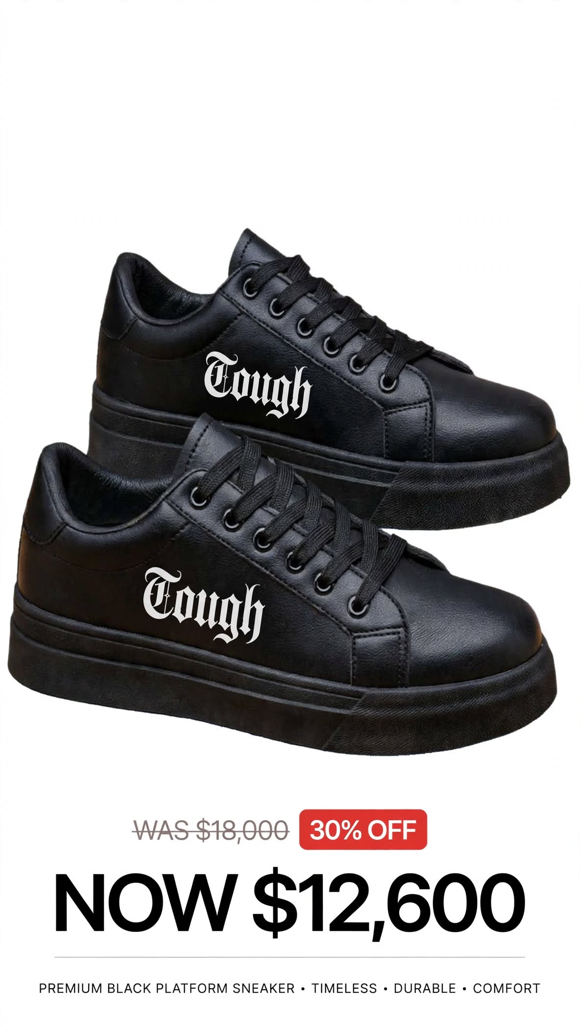 Mens Tough logo black sneaker