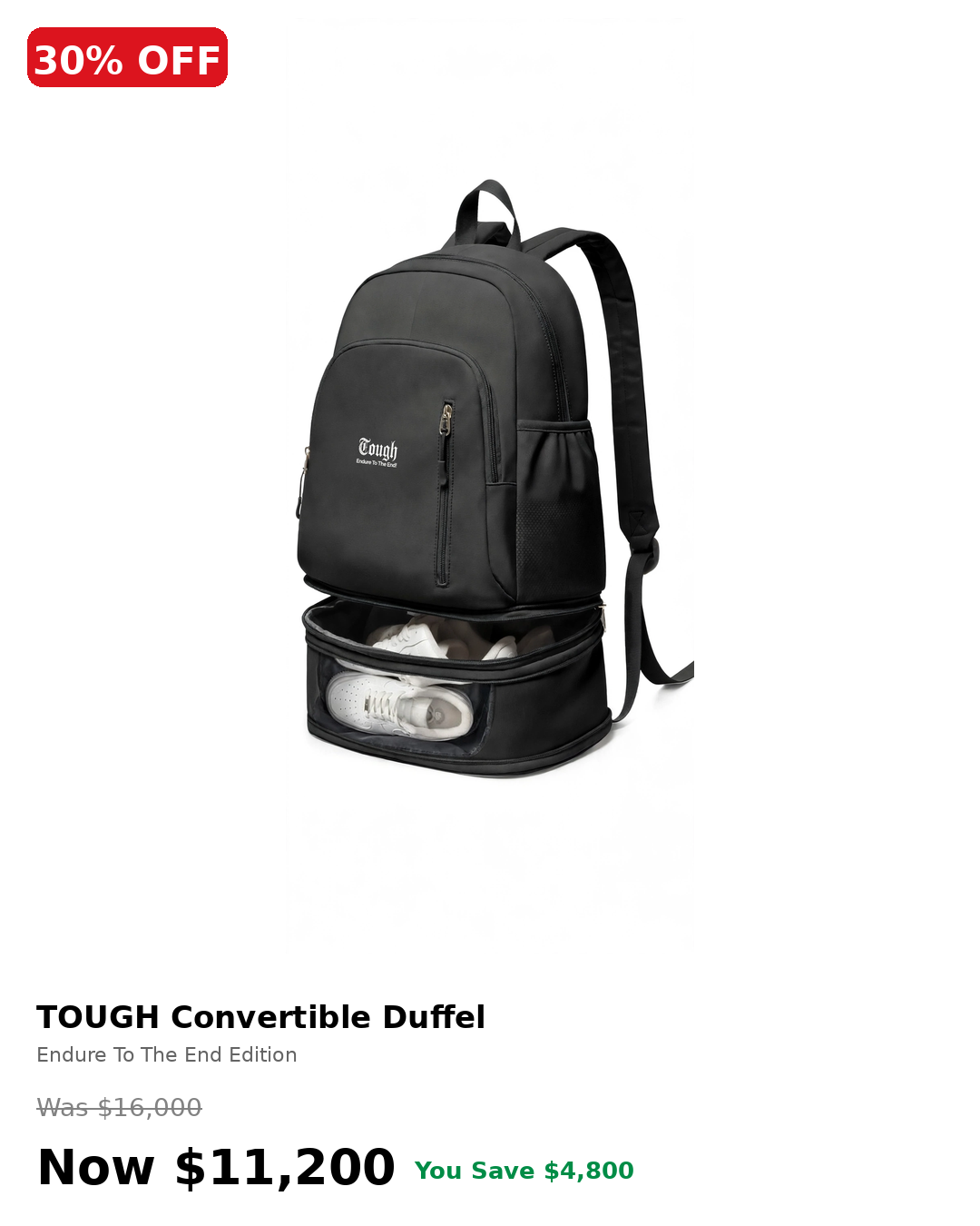 Tough convertible duffel