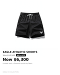Mens eagle logo athletic shorts