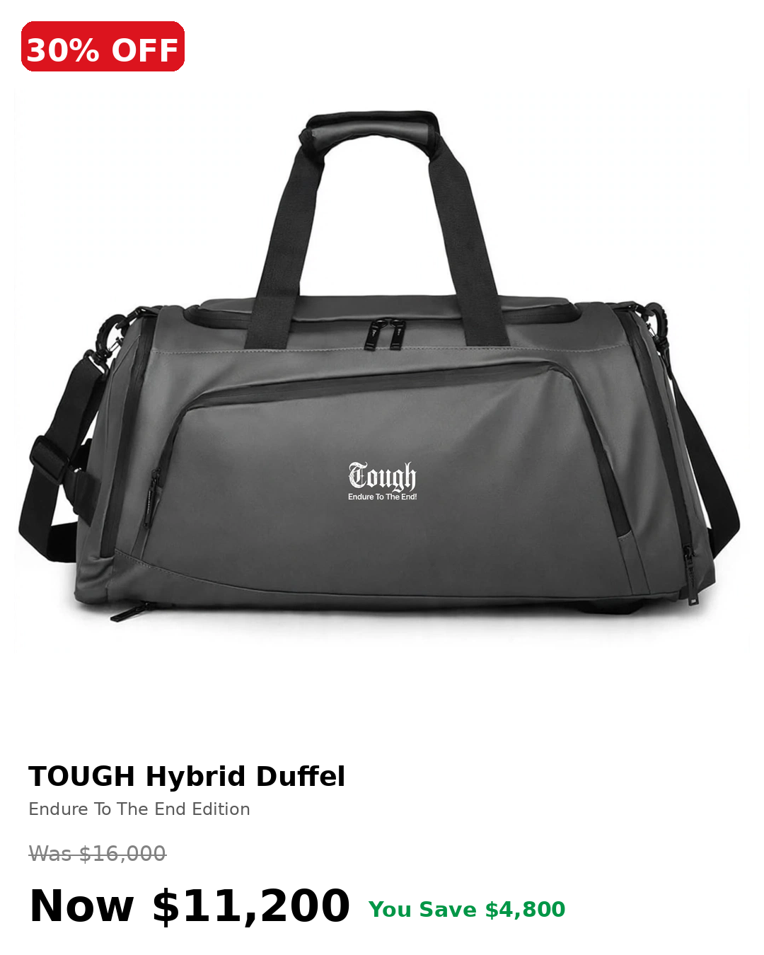 Tough hybrid duffel bag