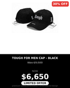 Tough Men's embroidery baseball style caps