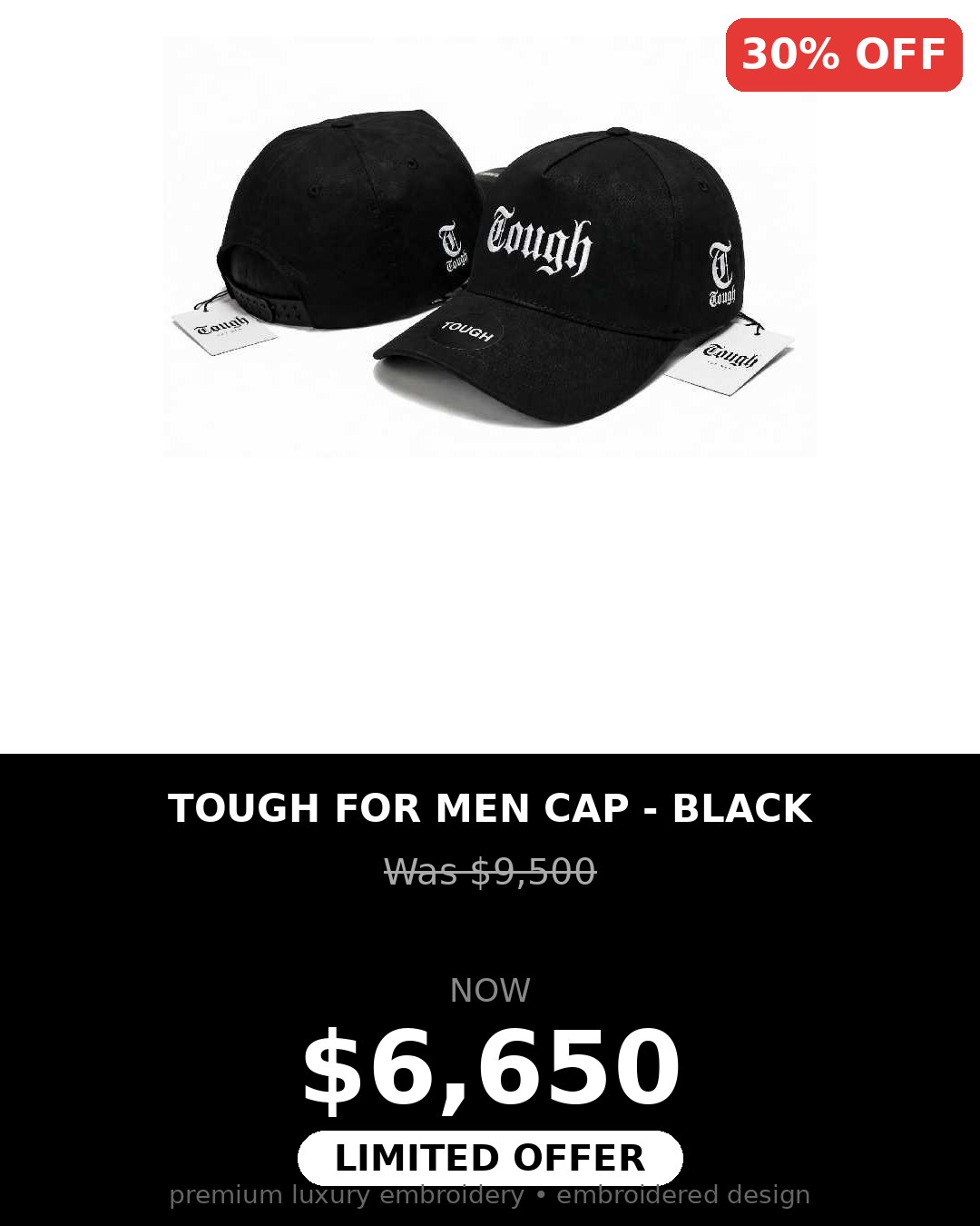 Tough Men's embroidery baseball style caps