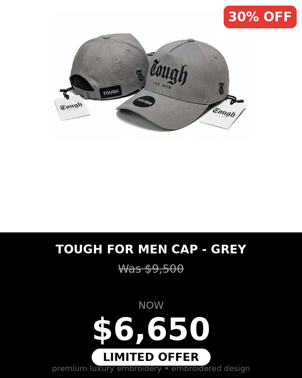 Tough Men's embroidery baseball style caps