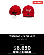 Tough Men's embroidery baseball style caps