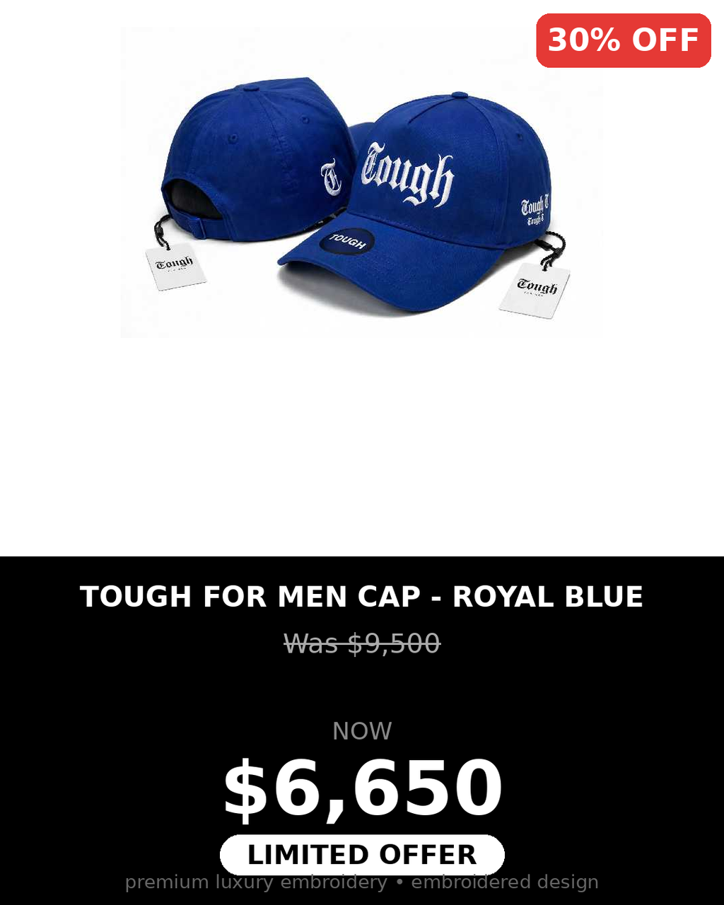 Tough Men's embroidery baseball style caps