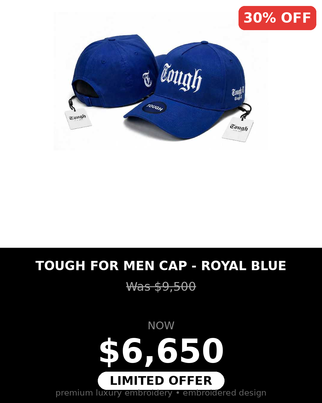 Tough Men's embroidery baseball style caps