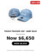 Tough Men's trucker style caps