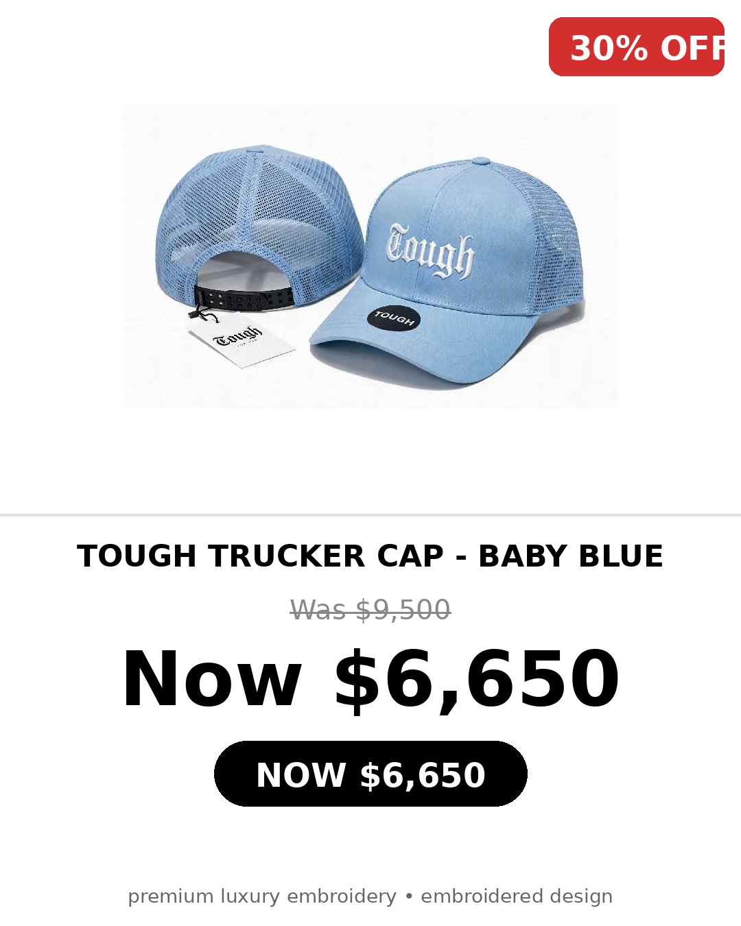 Tough Men's trucker style caps