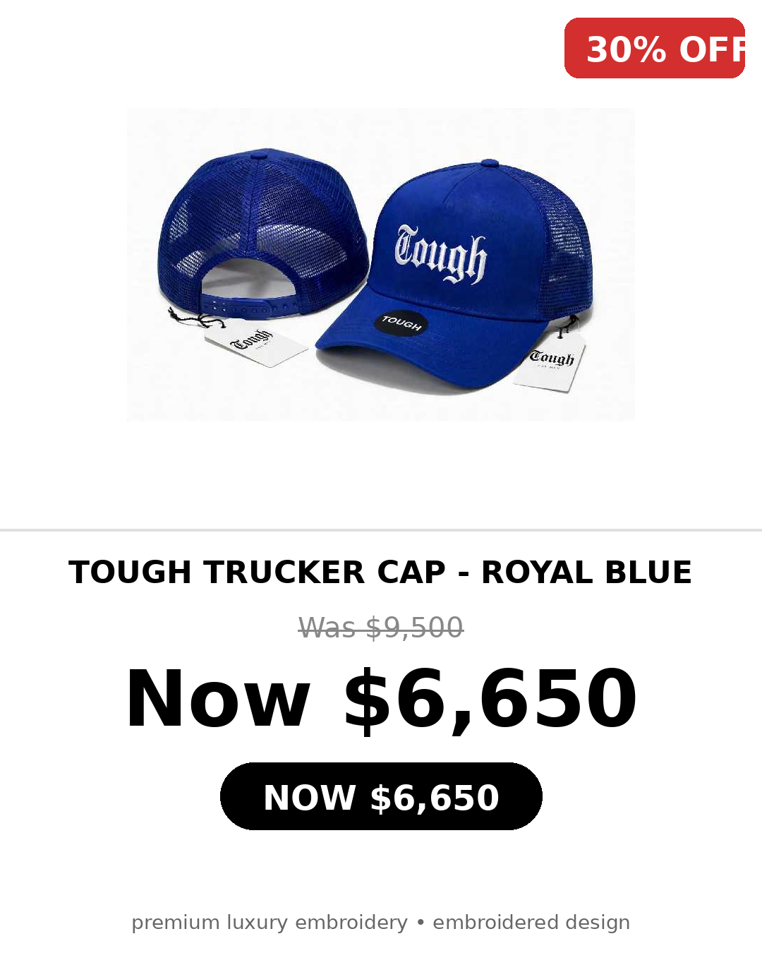 Tough Men's trucker style caps