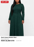 Dark green long modest maxi dress