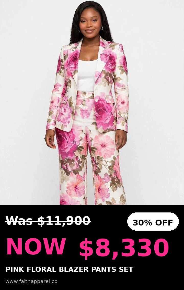 Pink floral blazer pant suit