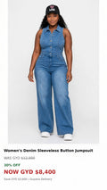 Denim blue sleeveless jumpsuit