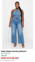 Denim twist straps long dress