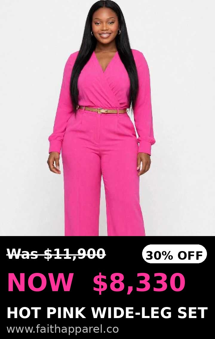 Pink belt waist long sleeve jumpsuit