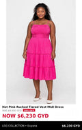 Pink ruched tiered dress