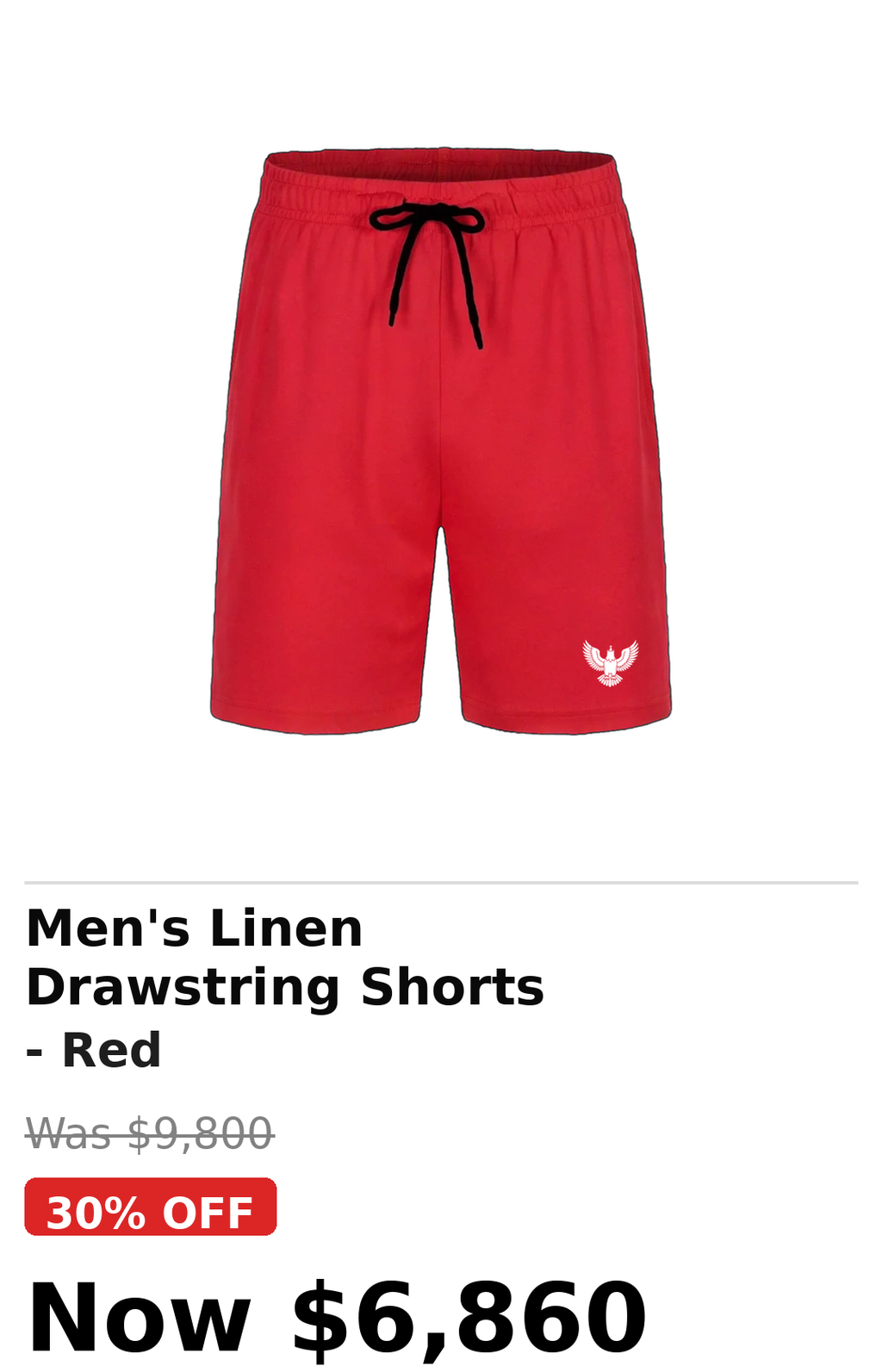 Mens athletic linen drawstrings short pants