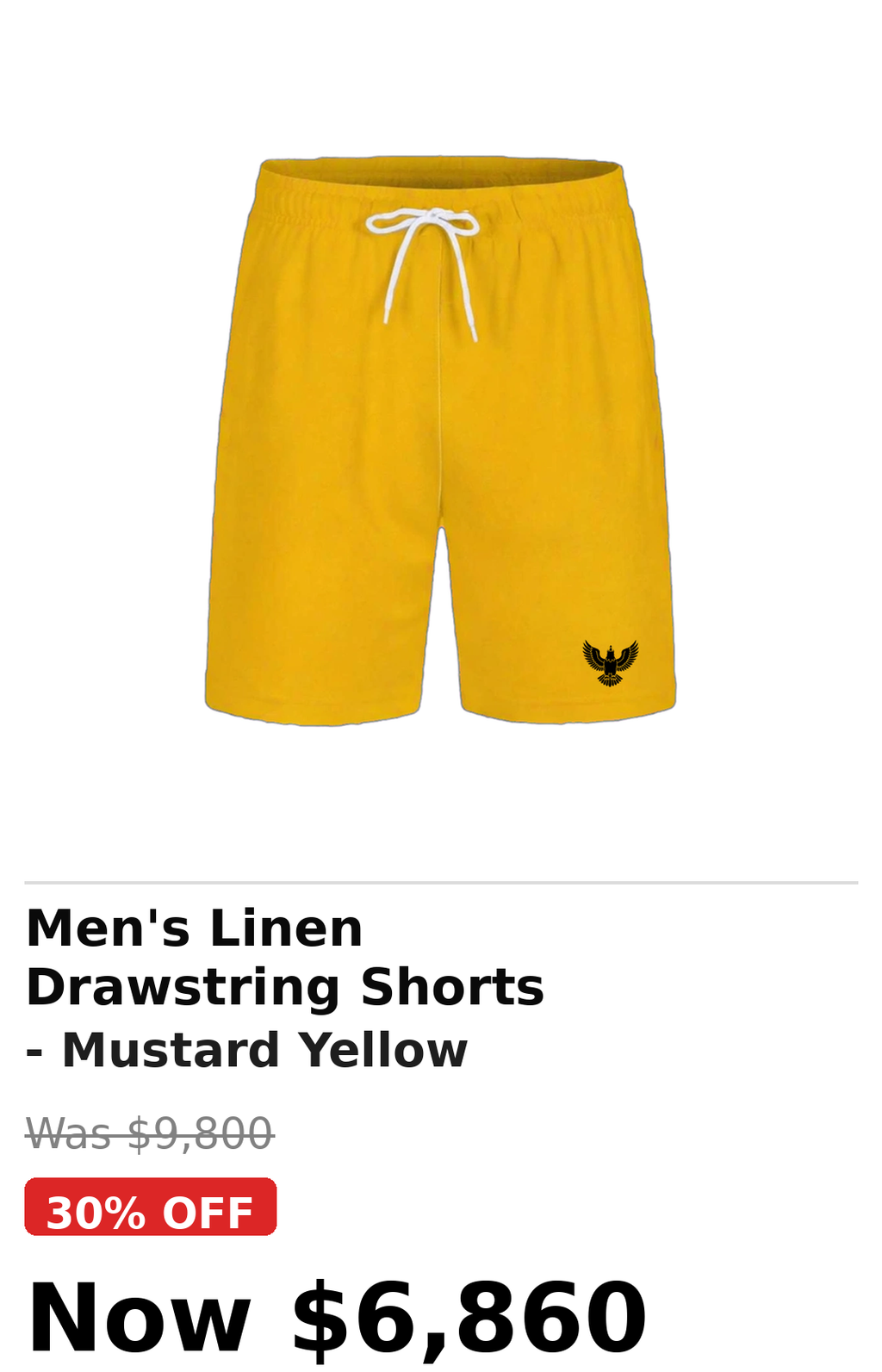 Mens athletic linen drawstrings short pants