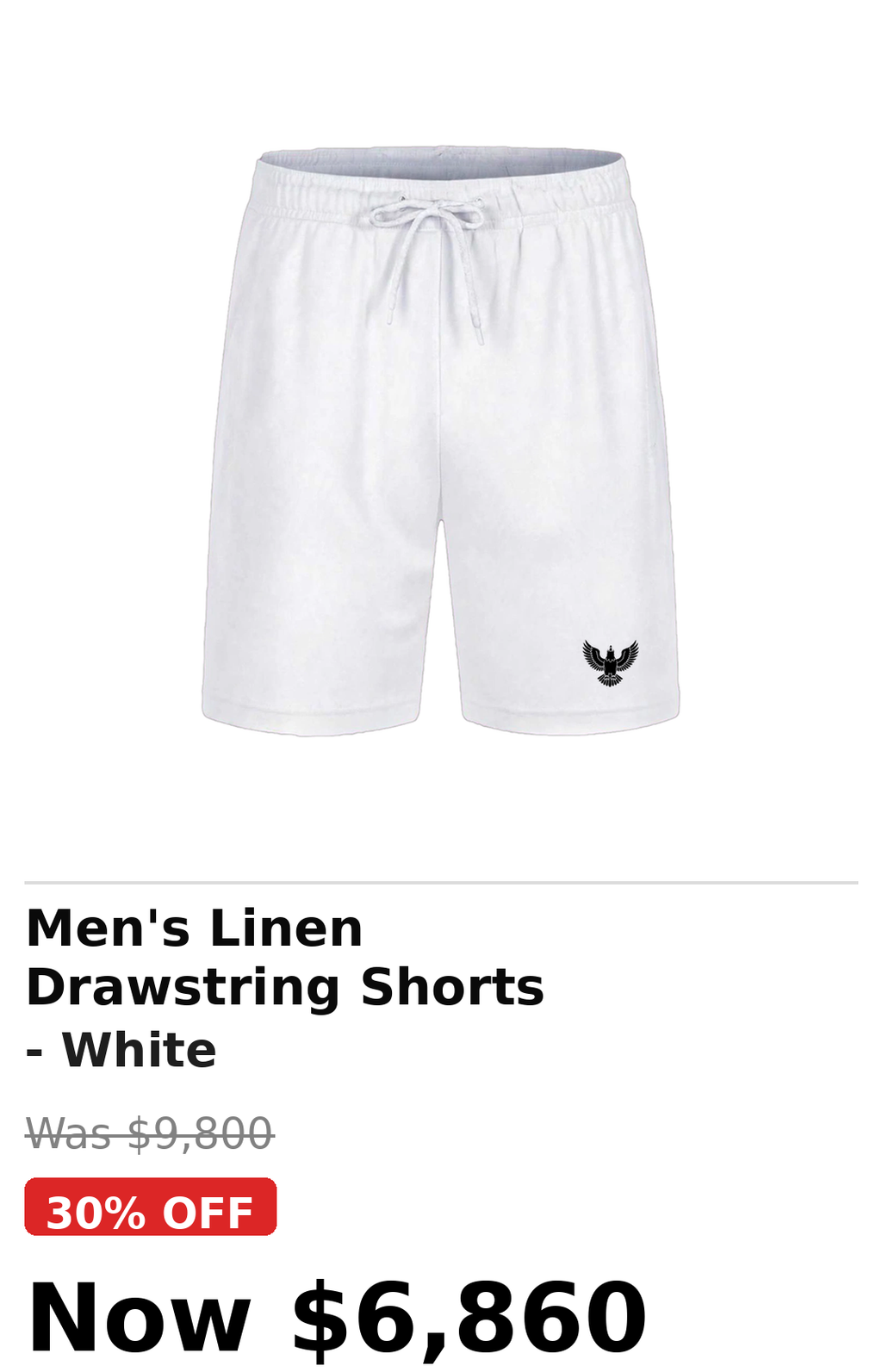 Mens athletic linen drawstrings short pants