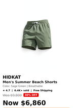 Mens beach shorts