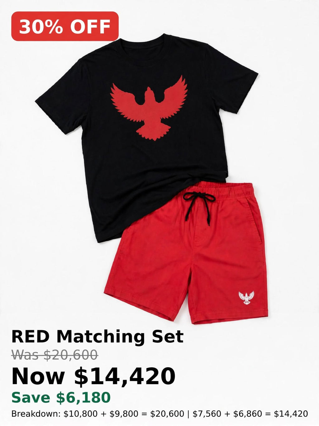 Mens matching color shorts sets