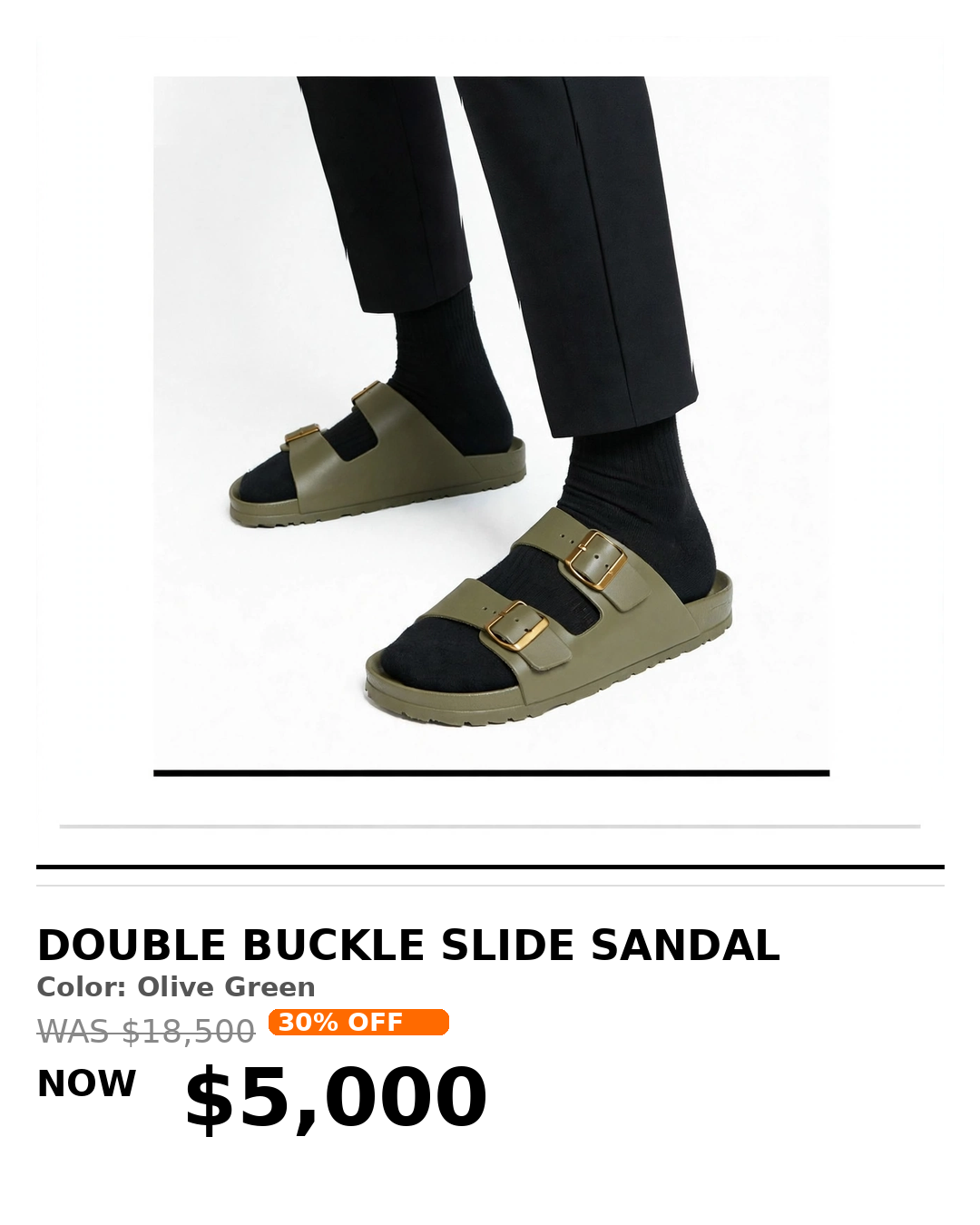 Mens Tough lightweight buckle slides/slipper
