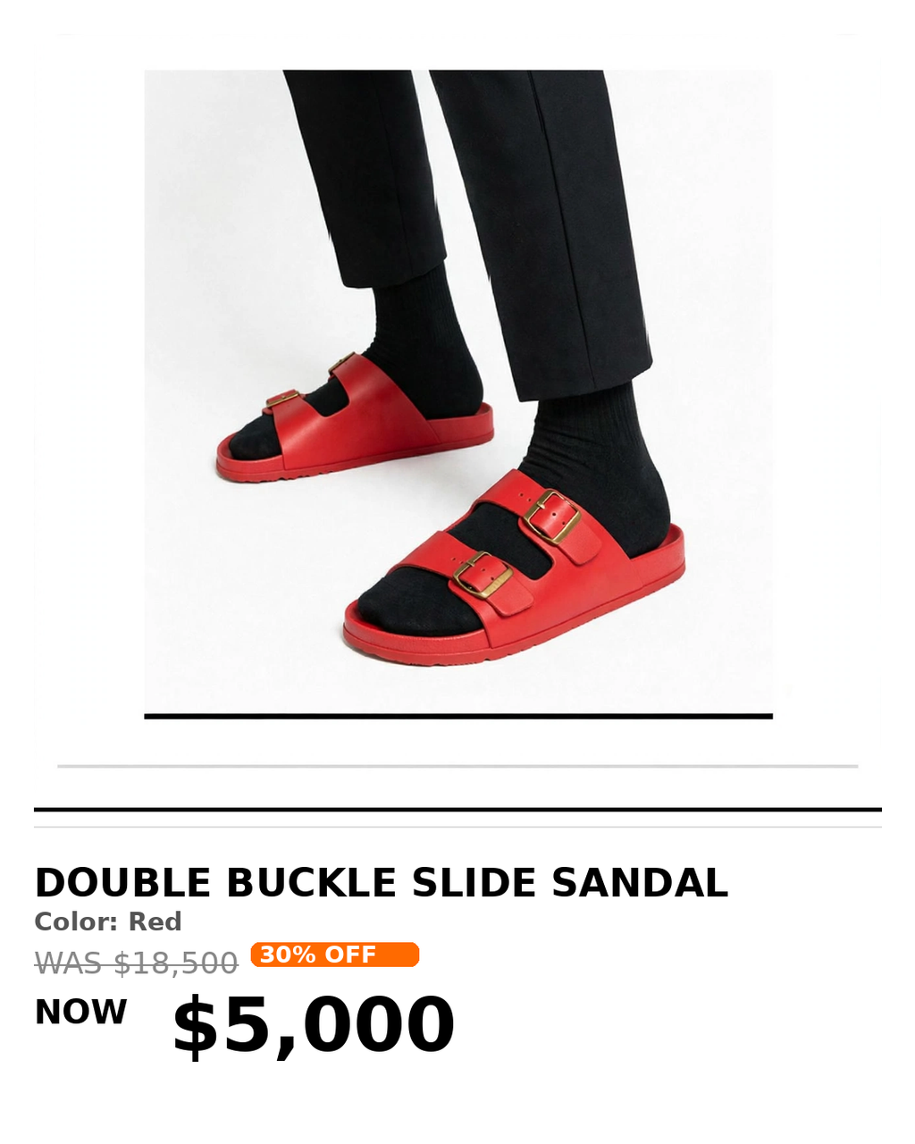 Mens Tough lightweight buckle slides/slipper