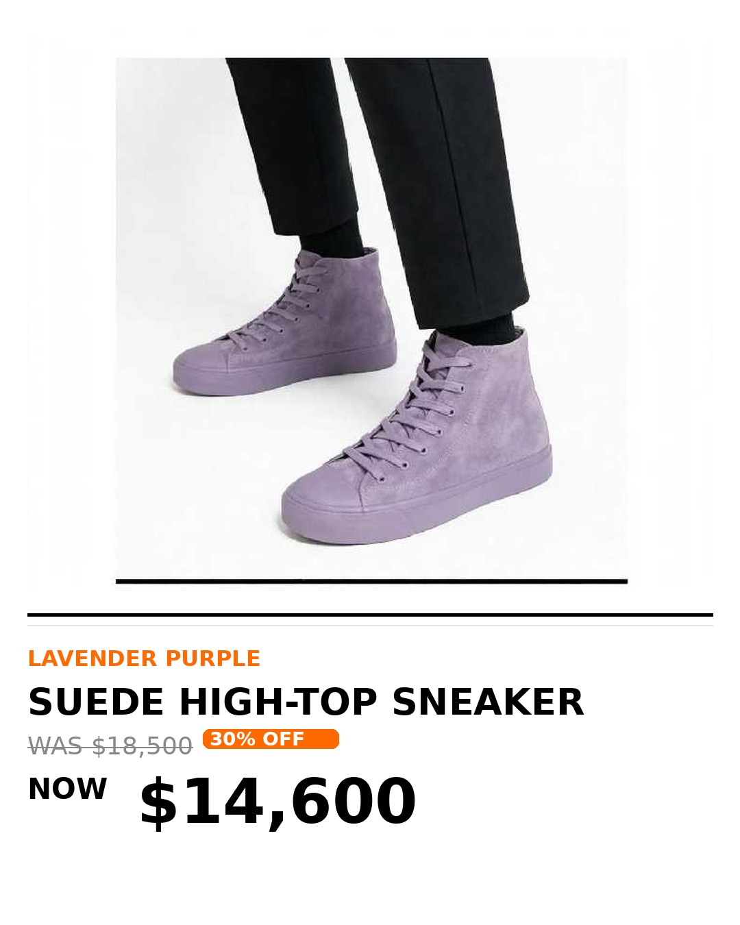 Mens suede high top sneaker