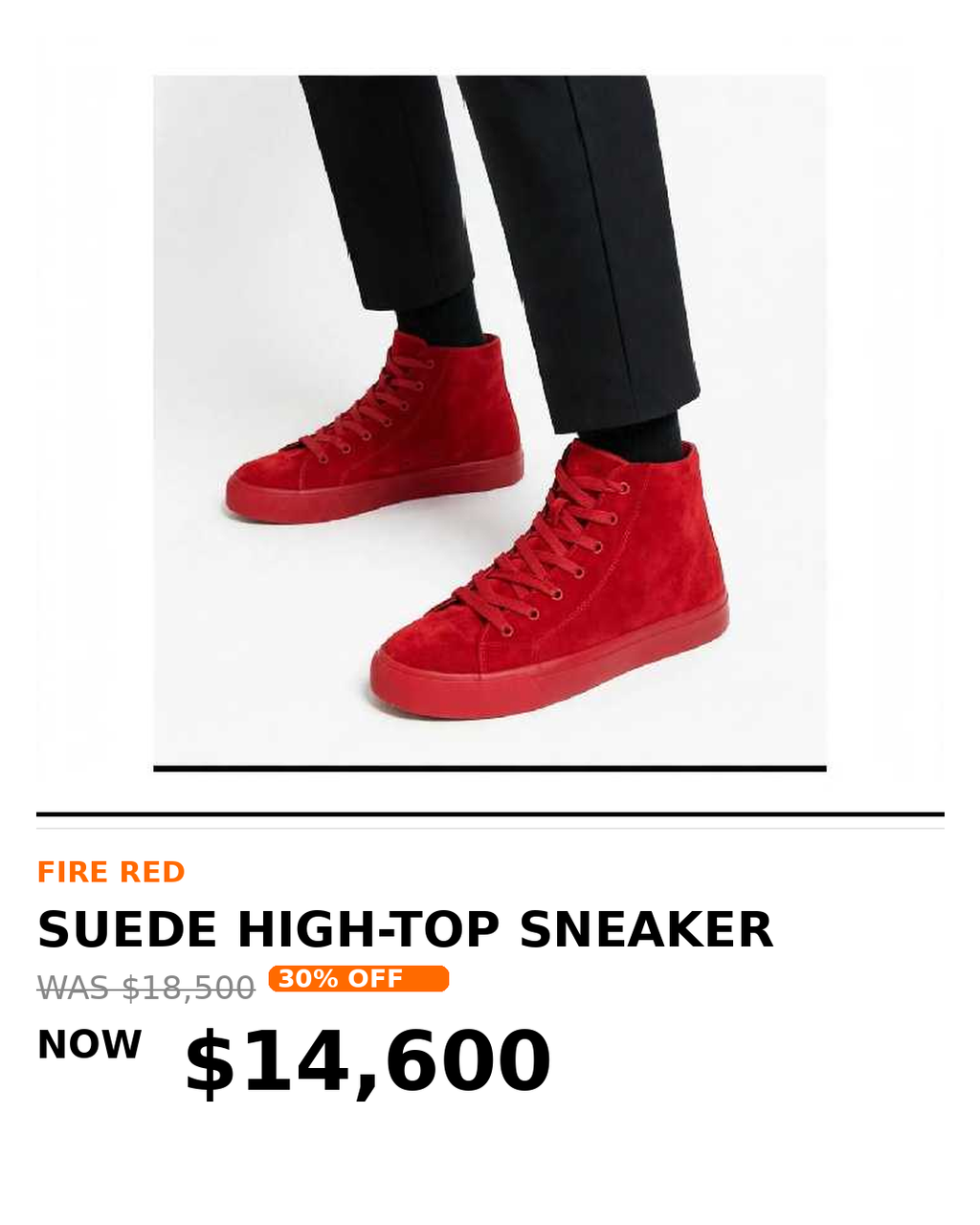 Mens suede high top sneaker