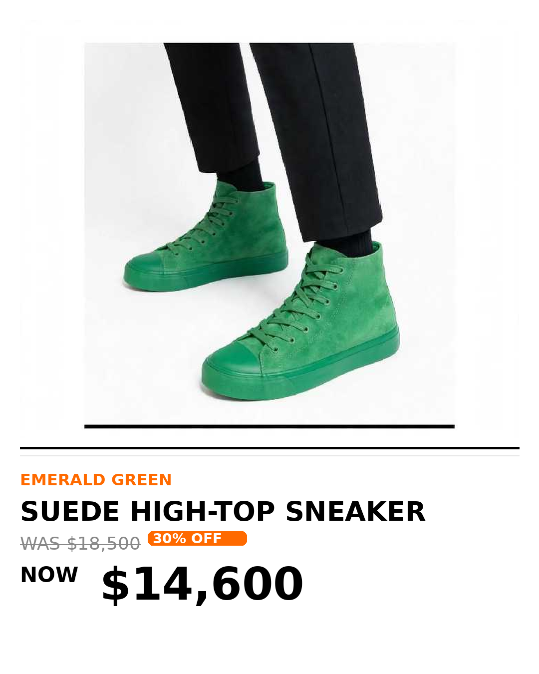 Mens suede high top sneaker