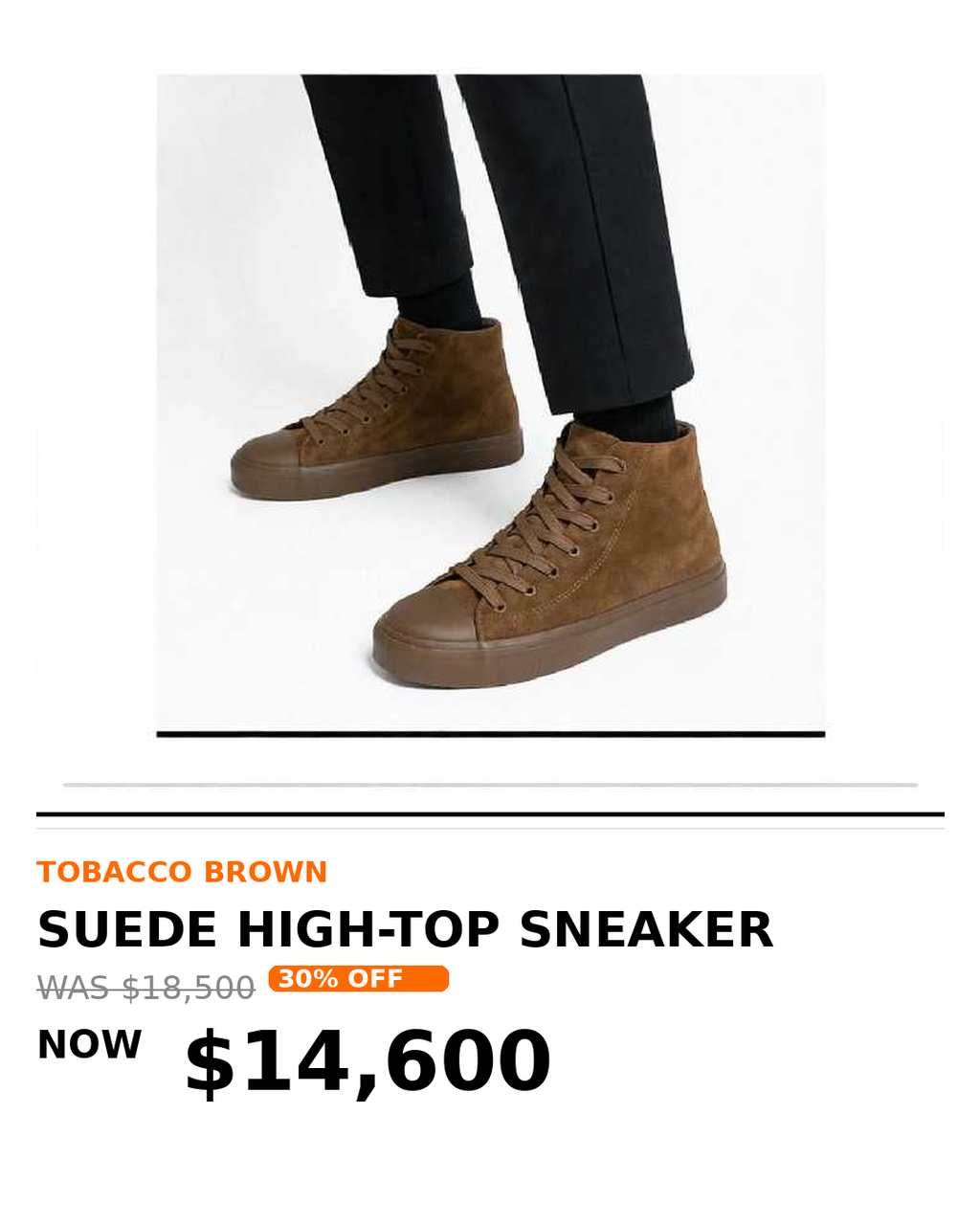 Mens suede high top sneaker