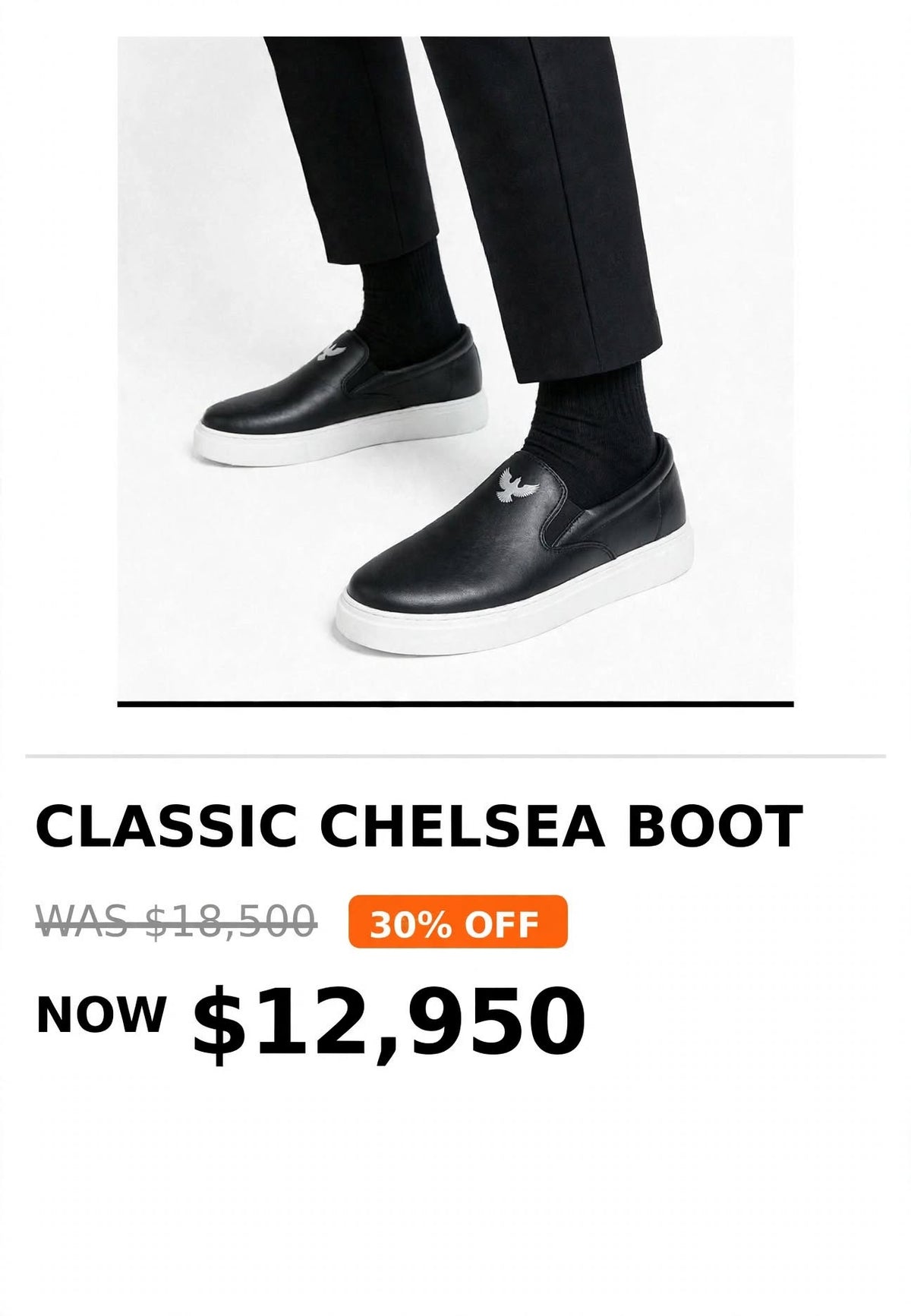 Mens Tough black chelsea boot