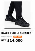 Mens black bubble sneaker