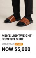 Mens Tough luxury lightweight brown slides/slipper