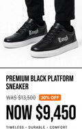 Mens Tough black platform sneaker