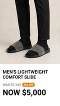 Mens Tough lightweight grey slides/slipper